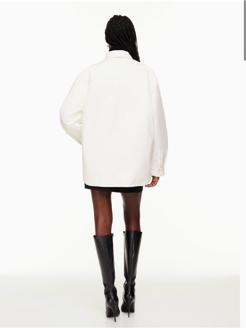 Babaton Merit Jacket - Insulated Vegan Down shacket - white light birch colour - Picture 2 of 11